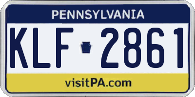 PA license plate KLF2861