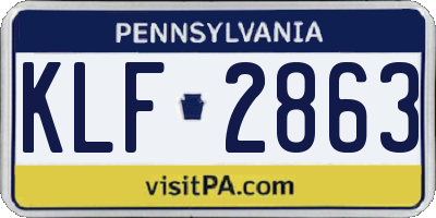 PA license plate KLF2863