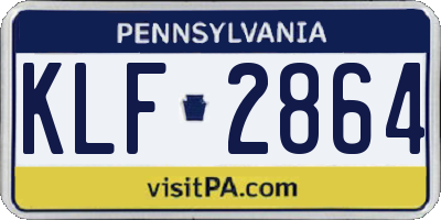 PA license plate KLF2864