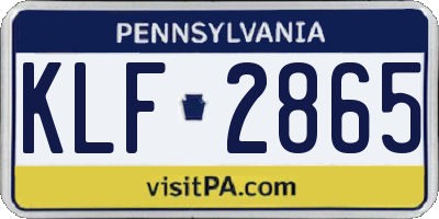 PA license plate KLF2865