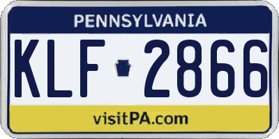 PA license plate KLF2866