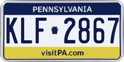 PA license plate KLF2867