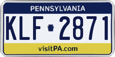 PA license plate KLF2871