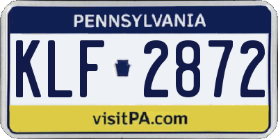 PA license plate KLF2872