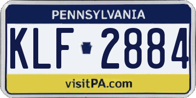 PA license plate KLF2884