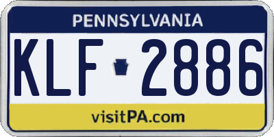 PA license plate KLF2886