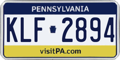 PA license plate KLF2894