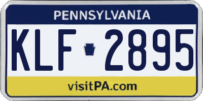 PA license plate KLF2895