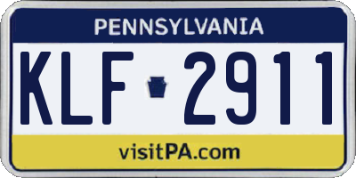 PA license plate KLF2911