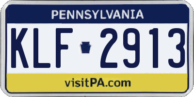 PA license plate KLF2913