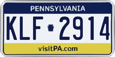 PA license plate KLF2914