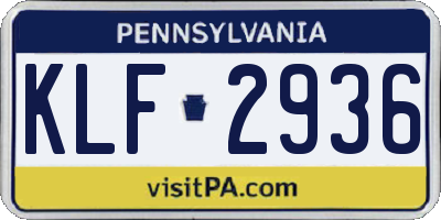 PA license plate KLF2936