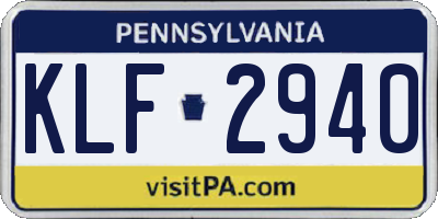 PA license plate KLF2940