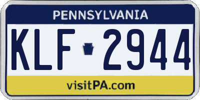 PA license plate KLF2944