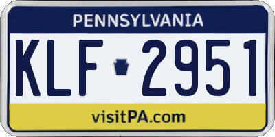 PA license plate KLF2951