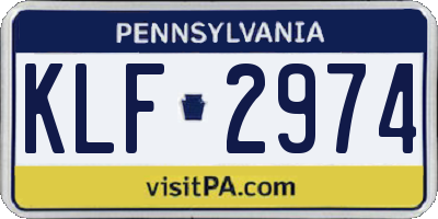 PA license plate KLF2974