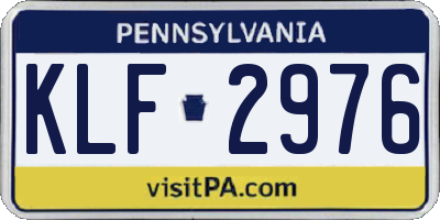PA license plate KLF2976
