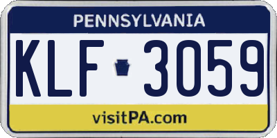 PA license plate KLF3059