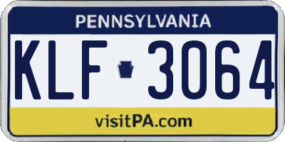 PA license plate KLF3064