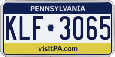 PA license plate KLF3065