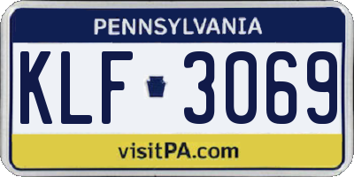 PA license plate KLF3069