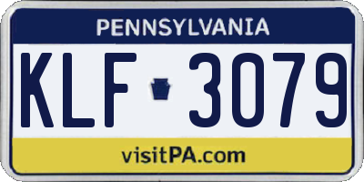 PA license plate KLF3079