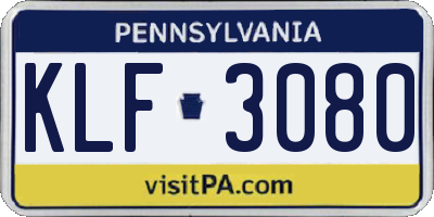 PA license plate KLF3080