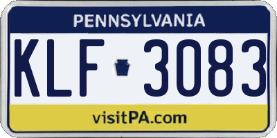 PA license plate KLF3083