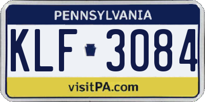 PA license plate KLF3084