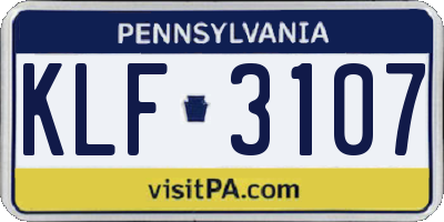 PA license plate KLF3107