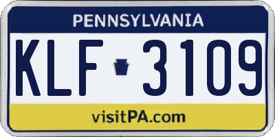 PA license plate KLF3109