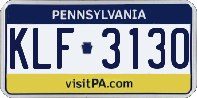 PA license plate KLF3130