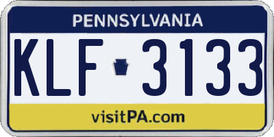 PA license plate KLF3133