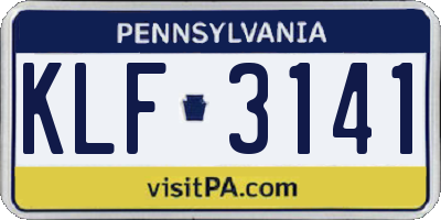 PA license plate KLF3141
