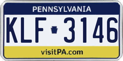 PA license plate KLF3146