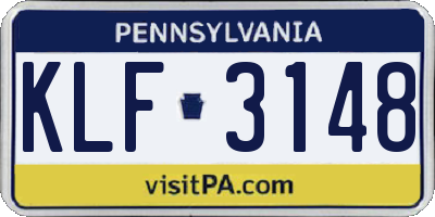 PA license plate KLF3148