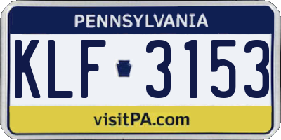 PA license plate KLF3153