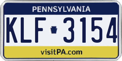 PA license plate KLF3154