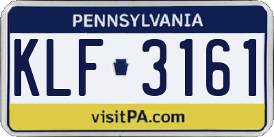 PA license plate KLF3161