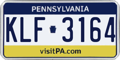 PA license plate KLF3164