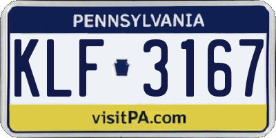 PA license plate KLF3167