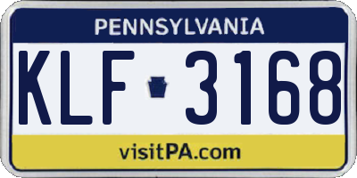 PA license plate KLF3168