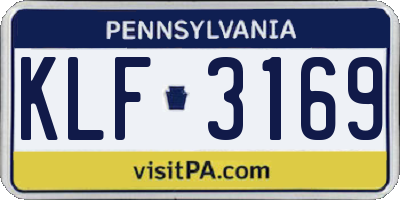 PA license plate KLF3169