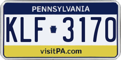 PA license plate KLF3170