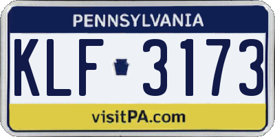 PA license plate KLF3173