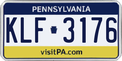 PA license plate KLF3176