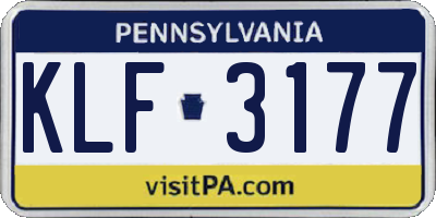 PA license plate KLF3177