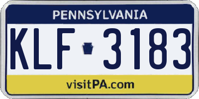 PA license plate KLF3183
