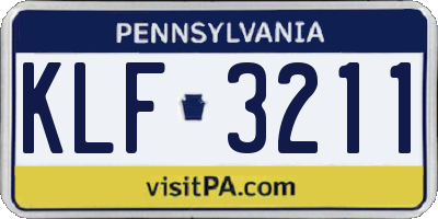 PA license plate KLF3211