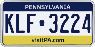 PA license plate KLF3224